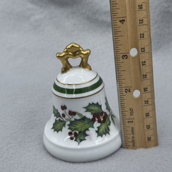Vintage L Bernardaud Limoges Christmas Ceramic Bell Holly Berries Holiday France - Picture 10 of 14